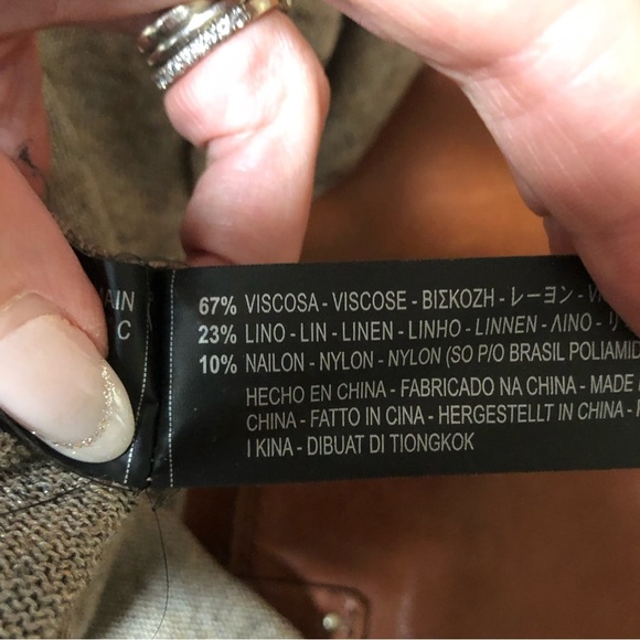 Zara linen blend soft long organic asymmetrical hem body dress heathered M - Picture 10 of 11